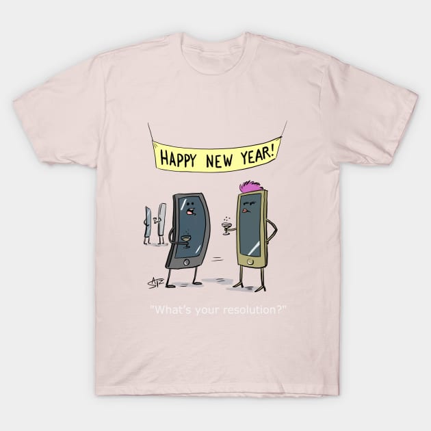 Funny New Years resolution T-Shirt by CrowdenSatzCartoons